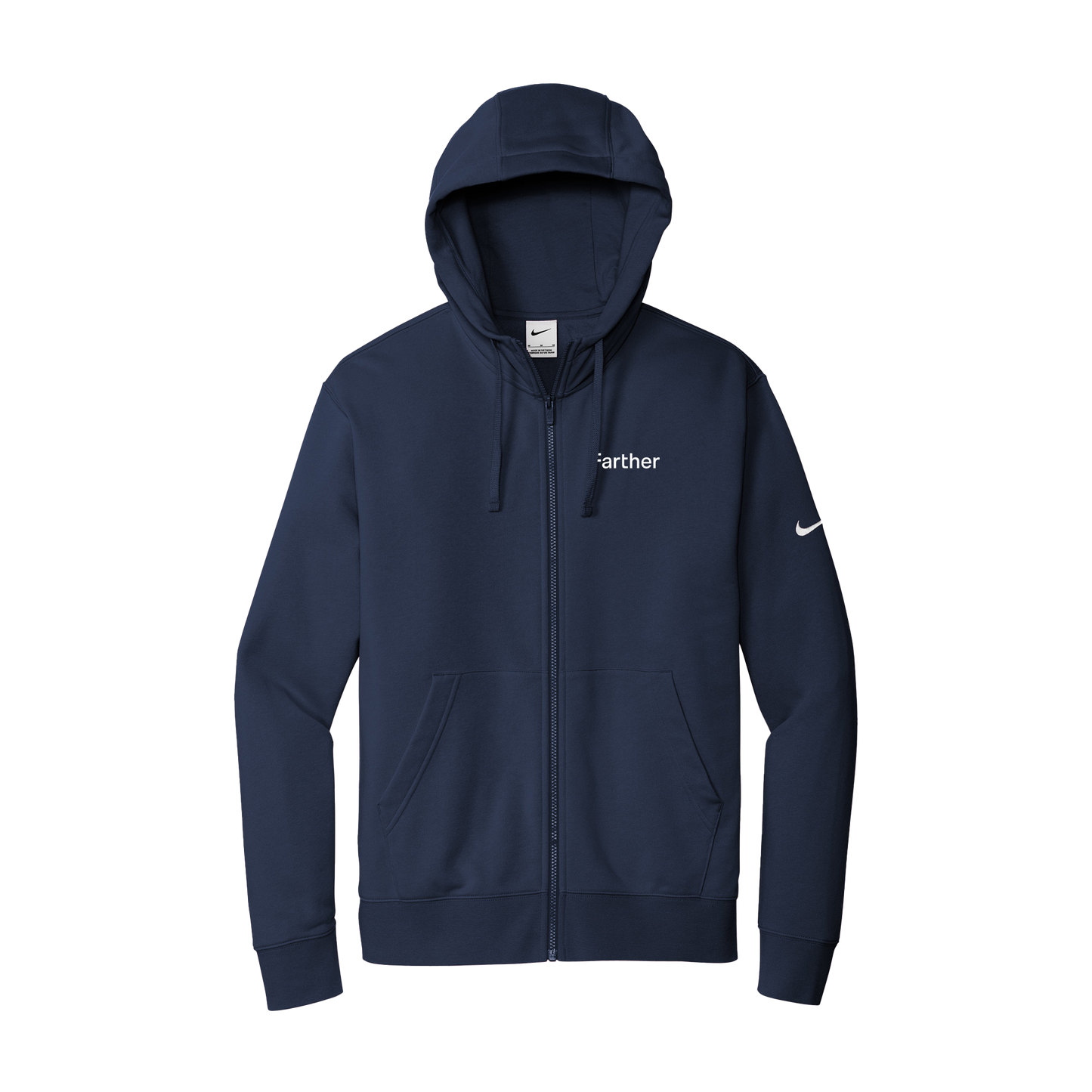Men's Nike Club Fleece Sleeve Swoosh Full-Zip Hoodie - Navy