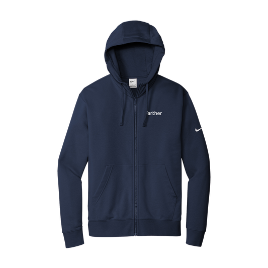 Men's Nike Club Fleece Sleeve Swoosh Full-Zip Hoodie - Navy